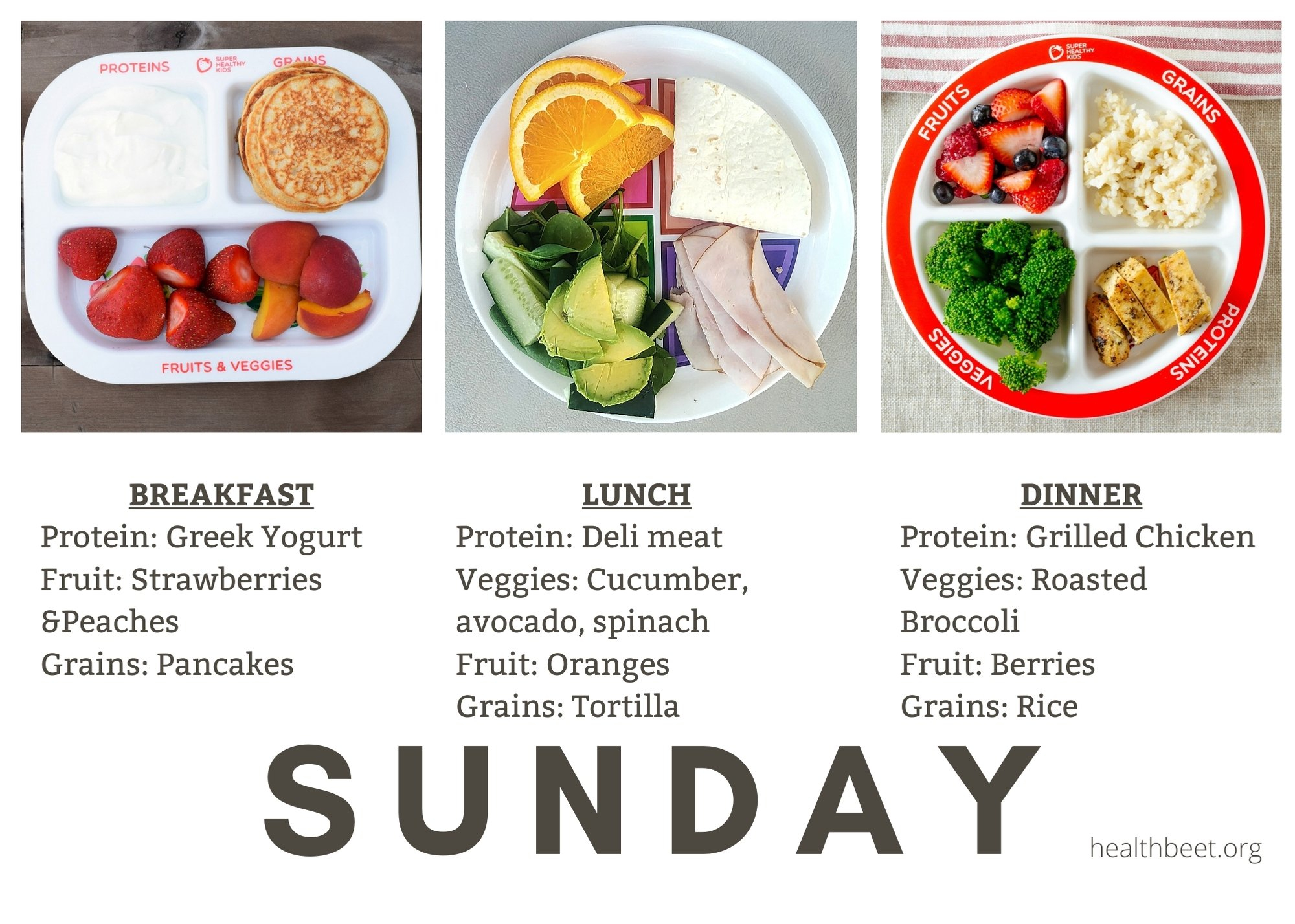 Portion Control Plate 7 Day Healthy Meal Plan Health Beet