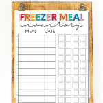 Printable Freezer Meal Inventory