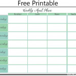 Printable Weekly Meal Plan Weekly Meal Planner Template