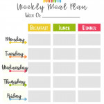 Printable Weekly Meal Planner Grocery List Weekly Meal