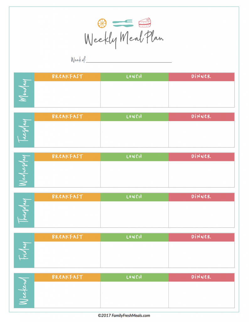 Printable Weekly Meal Planner That Are Rare Derrick Website