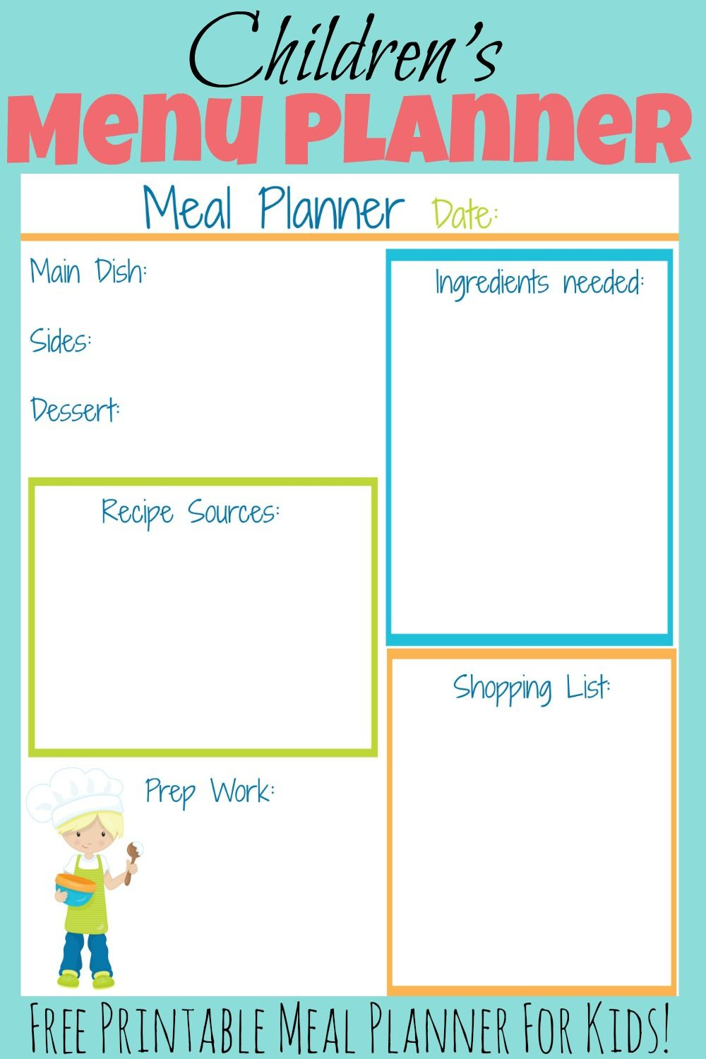 This Free Printable Kid s Meal Planner Will Help Your