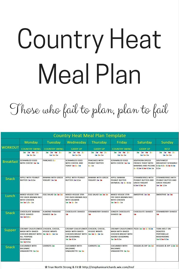 Tnsf Country Heat Beachbody Meal Plan Beachbody 21 Day Fix