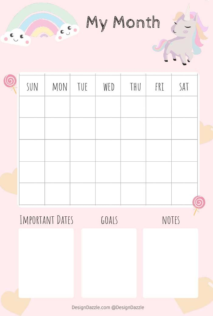 Unicorn Planner Free Printable Design Dazzle Study