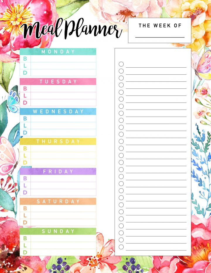 Vegetarian Meal Planner Week 2 Free Printable The 