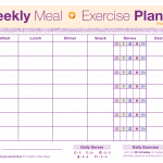 Weekly Meal Exercise Planner Templates At
