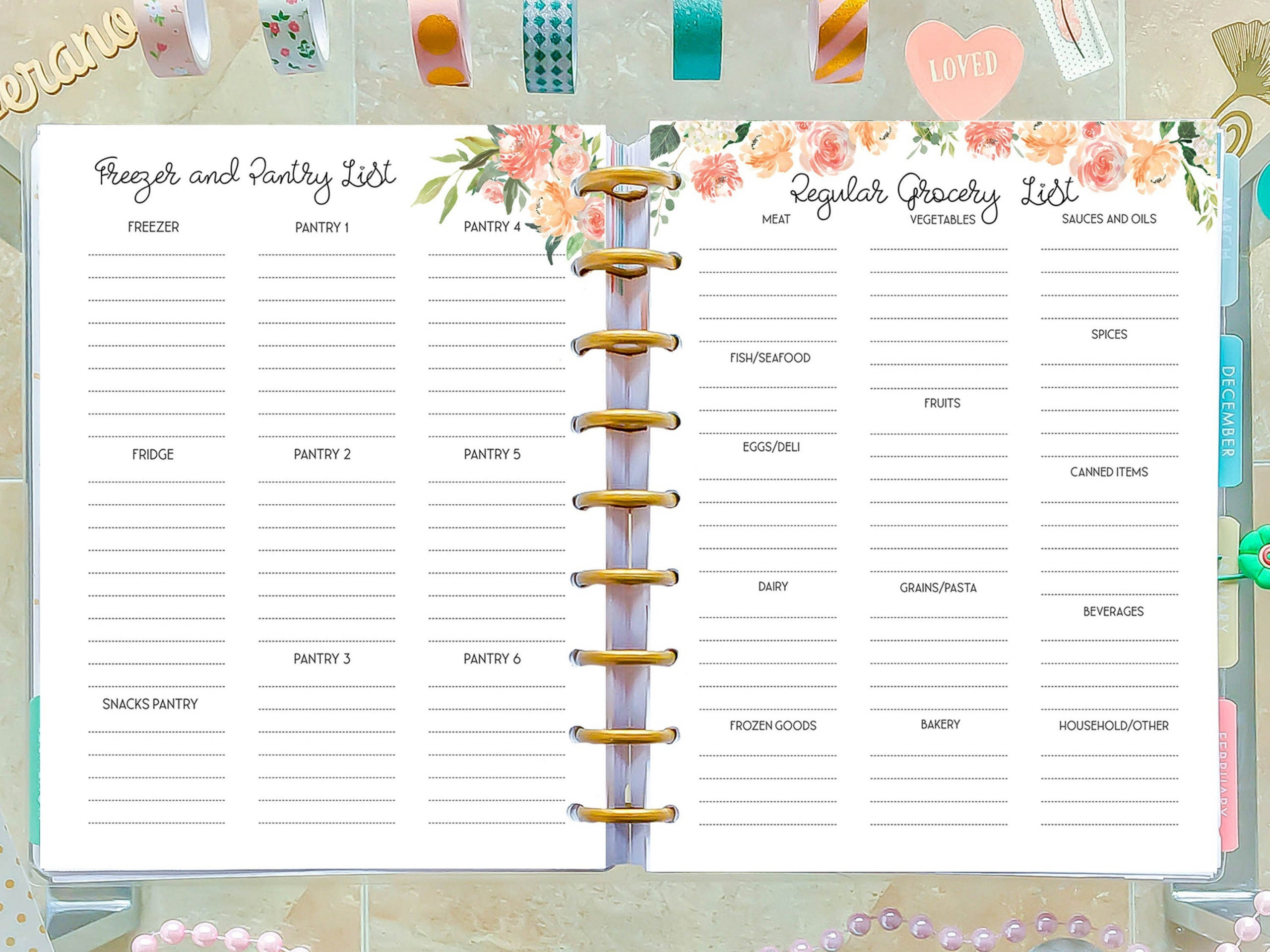 Weekly Meal Plan Made To Fit Happy Planner Inserts 