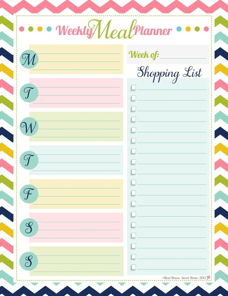 Weekly Meal Planner Free Printable Homemaking Tips 
