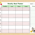 Weekly Meal Planner Printable With Grocery List Weekly