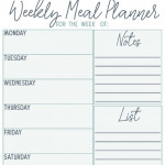 Weekly Meal Planner Printable With Images Weekly Meal