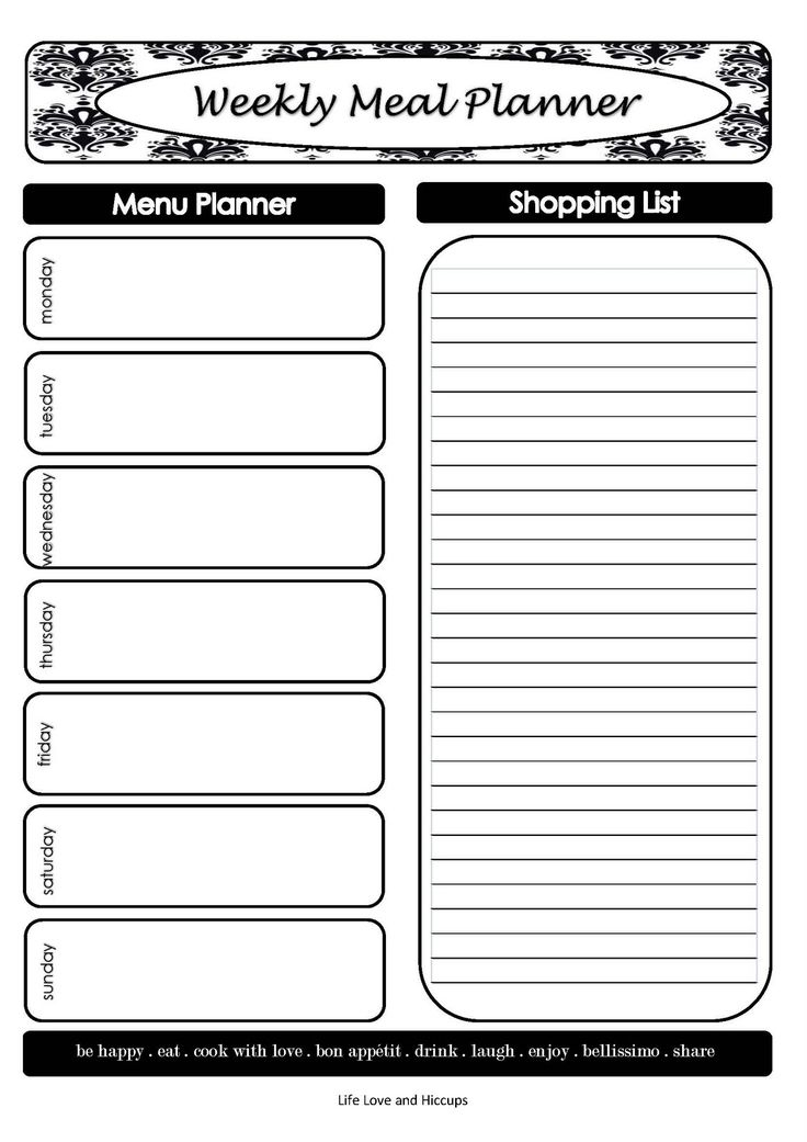 Weekly Meal Planner Template Dinner Planner Weekly 