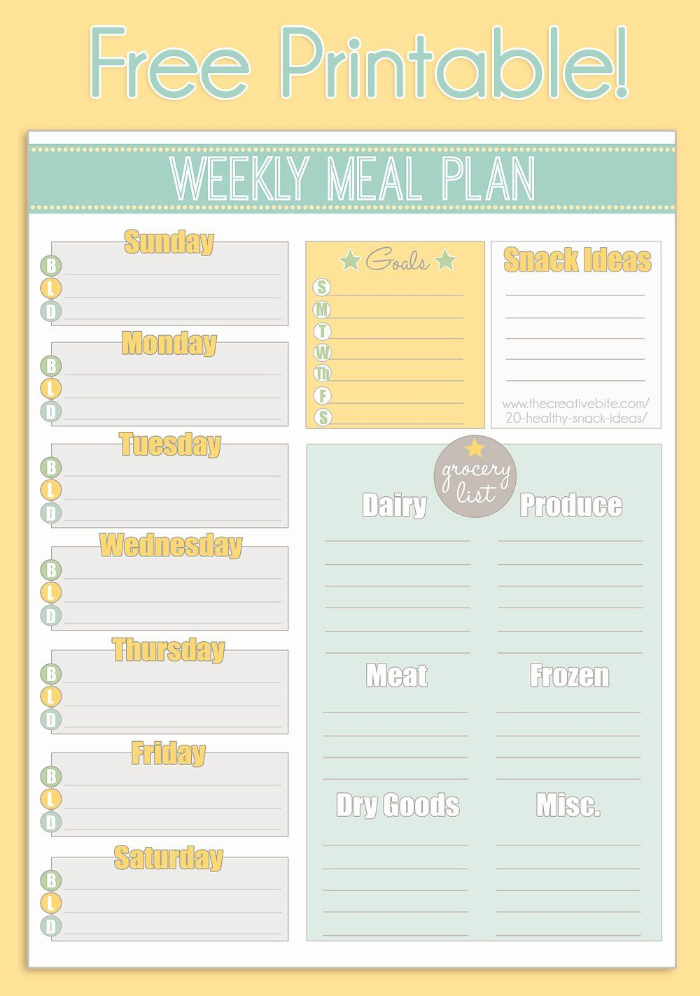 Weekly Meal Planning Template Fresh Free Printable Weekly 