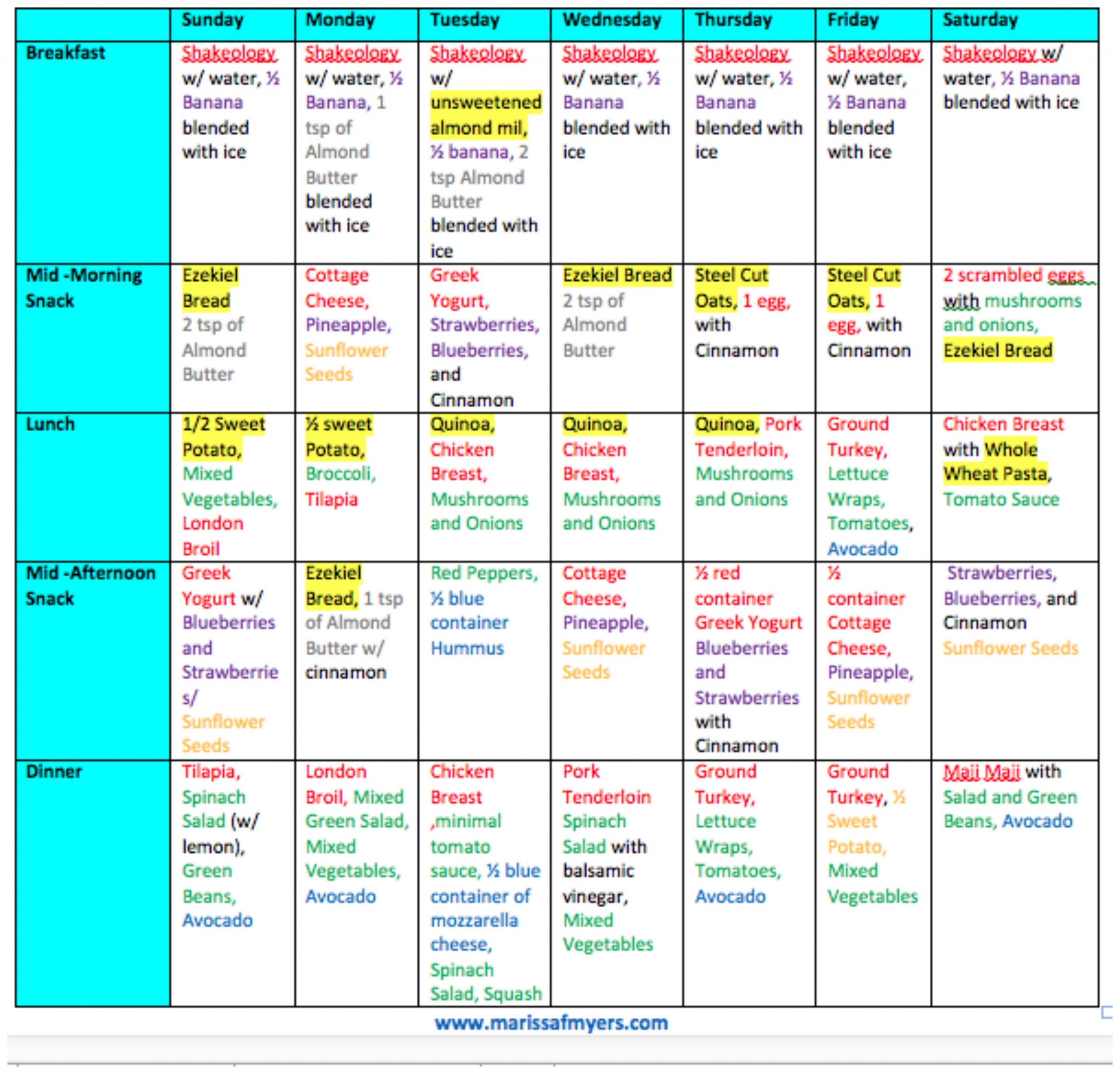 21 Day Fix And 21 Day Fix EXTREME Meal Plan And Workouts 