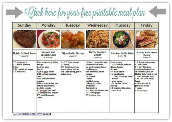 Pin On Weight Watchers Meal Plans