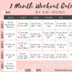 1 MONTH WORKOUT CALENDAR TO LOSE WEIGHT AND GET FIT 10