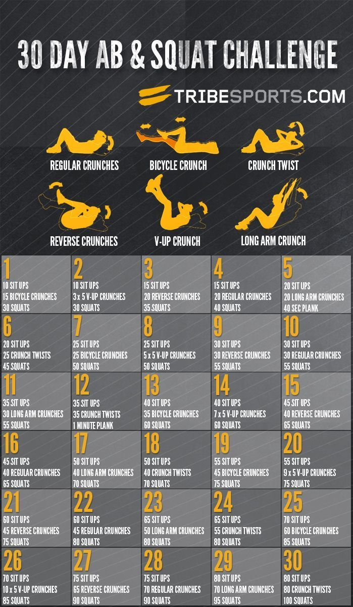 30 Day AB Squat Challenge Squat And Ab Challenge 