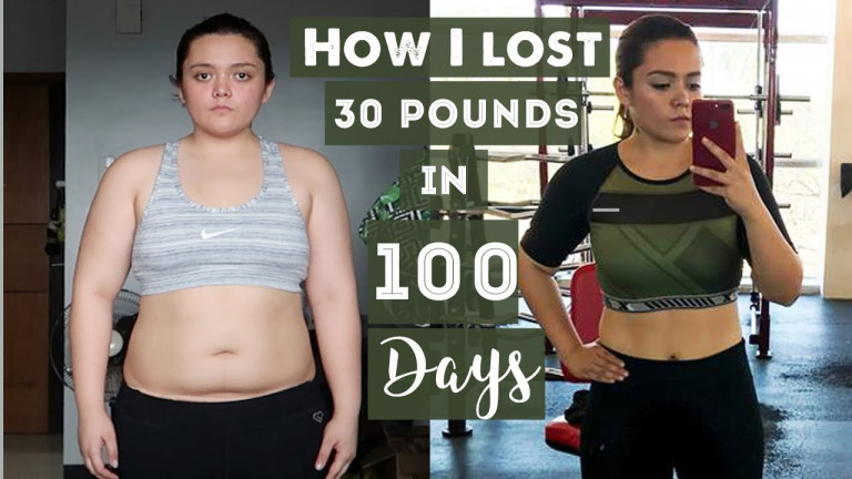 BEFORE AFTER 30 POUNDS WEIGHT LOSS TRANSFORMATION IN 100