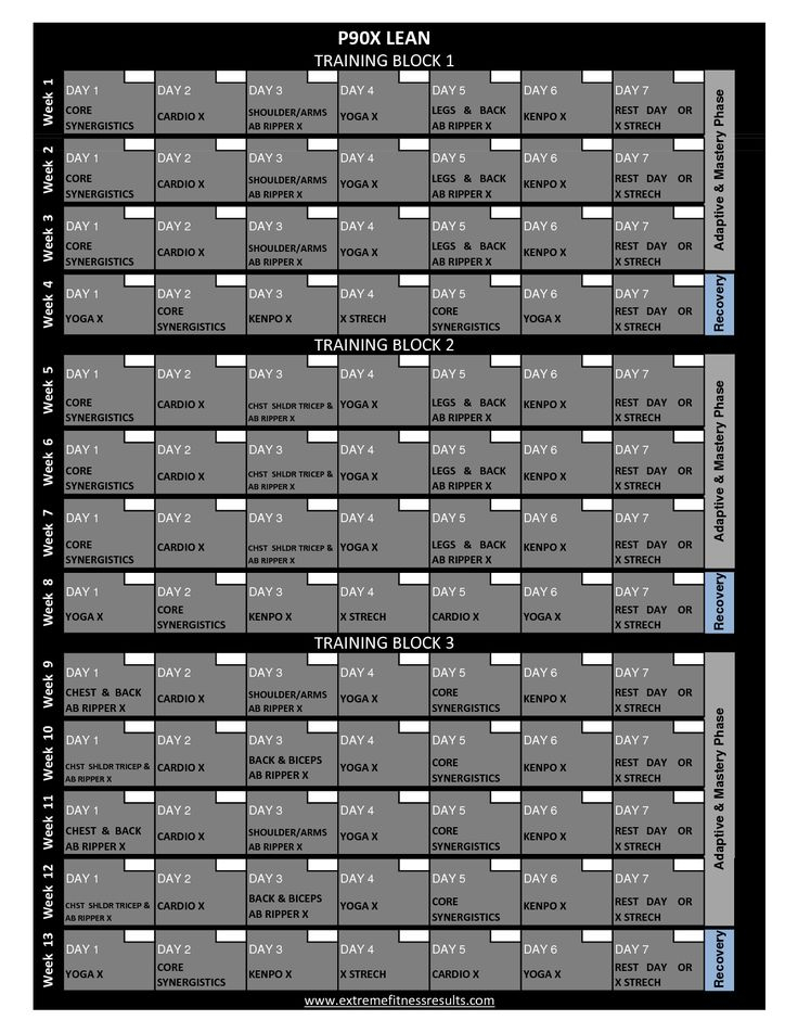 Documents Team Push Pull P90x Workout Schedule P90x 