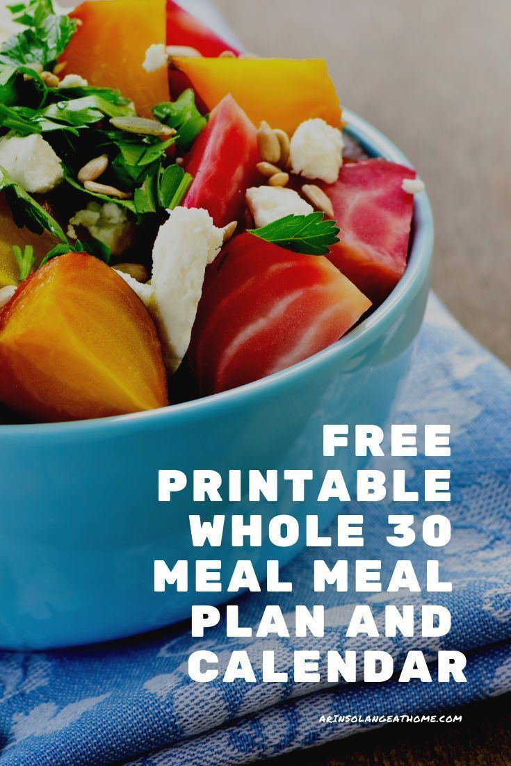 Free Printable Whole 30 Calendar Low Iodine Diet Dash 