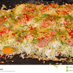 Okonomiaky traditional Japanese Food Stock Photo Image