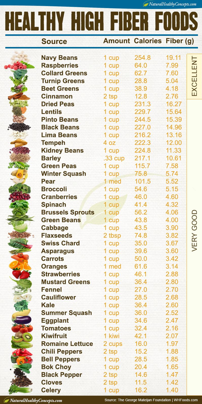 Printable List Of High Fiber Foods 2020 Printable 