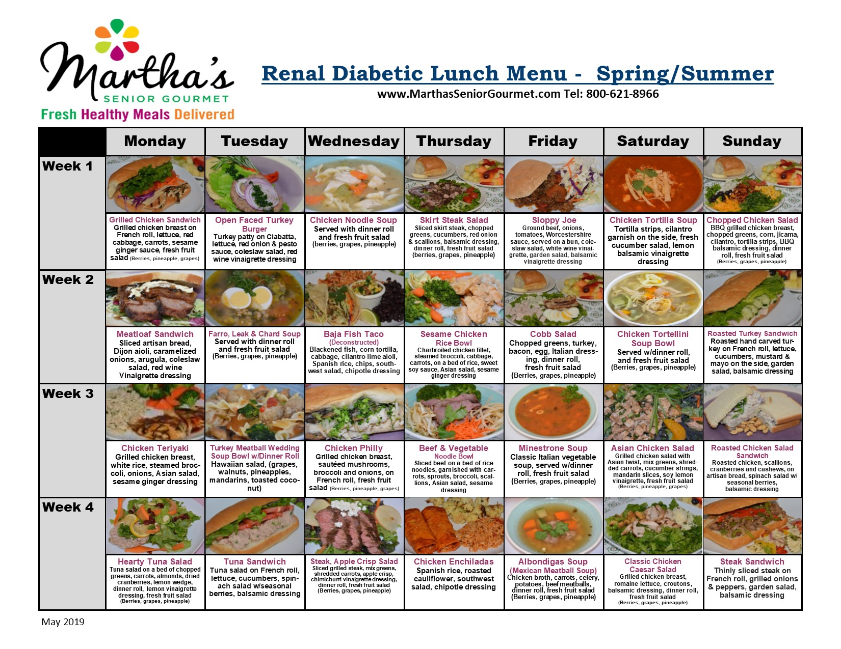 Renal Diabetic Menu