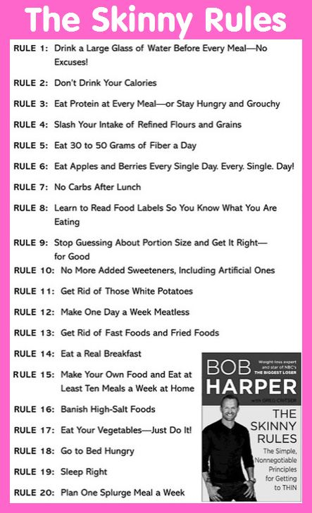 The Skinny Rules Via Bob Harper Infographic A Day