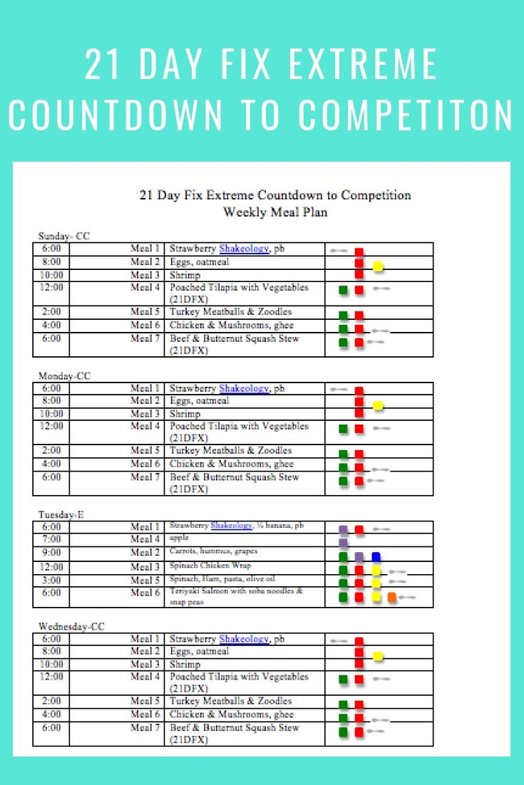 Weekly Menu 10 21 18 Countdown To Competition What s