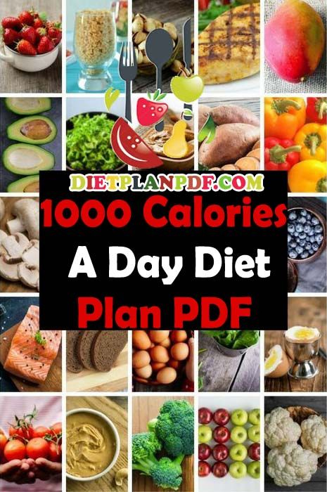 1000 Calorie A Day Diet Meal Plan PDF 1000 Calorie Diets