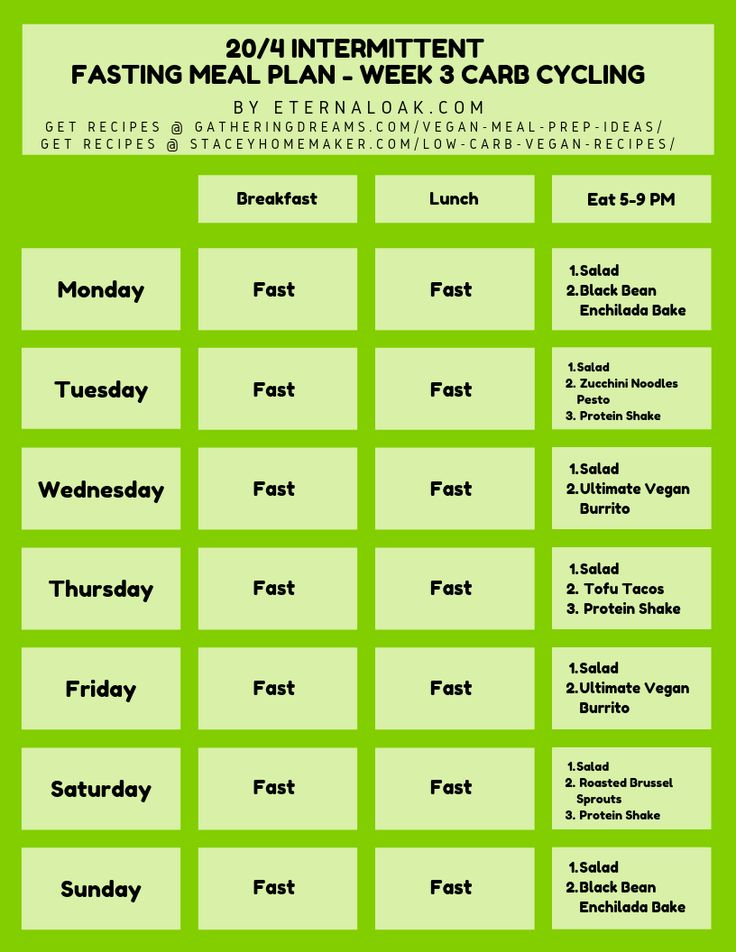 20 4 Intermittent Fasting Warrior Diet Detox Meal Plan 