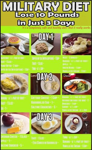 3 Day Military Diet Plan To Lose 10 Pounds In A Week Buy 