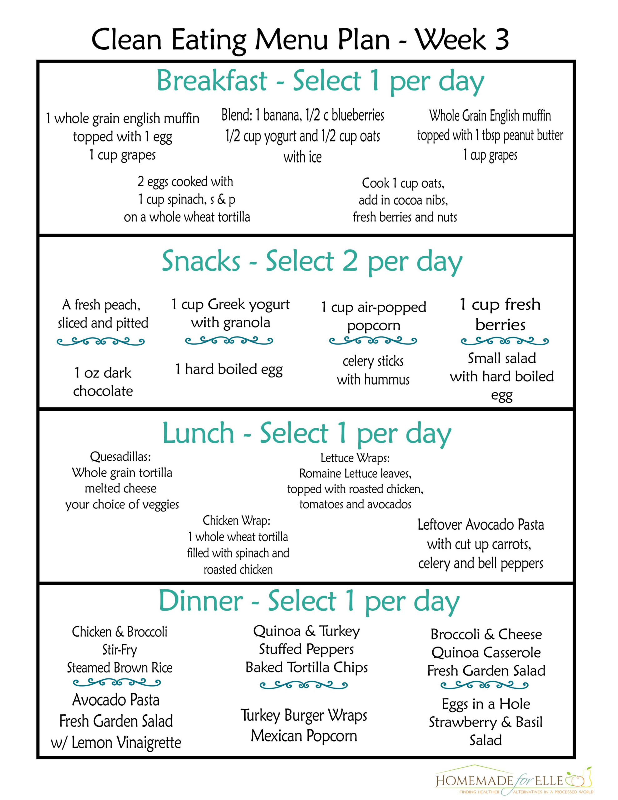 Clean Eating Meal Plan PDF with Recipes Your Family Will 