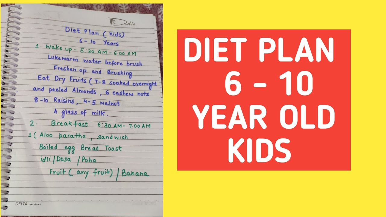 Diet Plan For 6 10 Year Old Kids YouTube