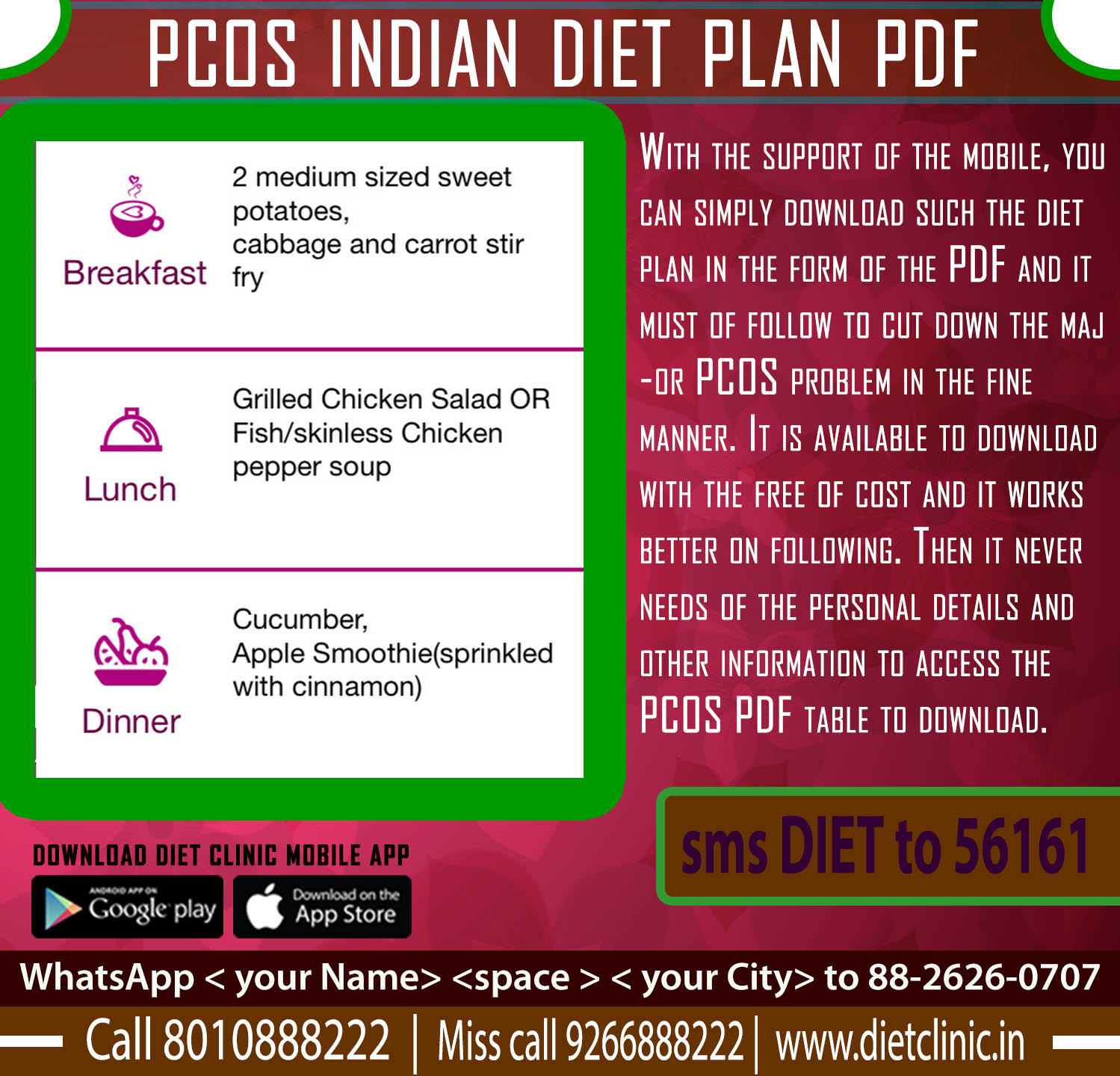 Diet Plan For Weight Loss Pcos Diet Plan