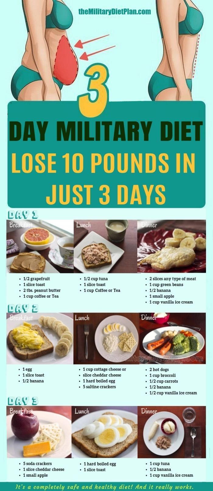 Great 3 Day Military Diet Help You Lose 10 Pounds In Just 