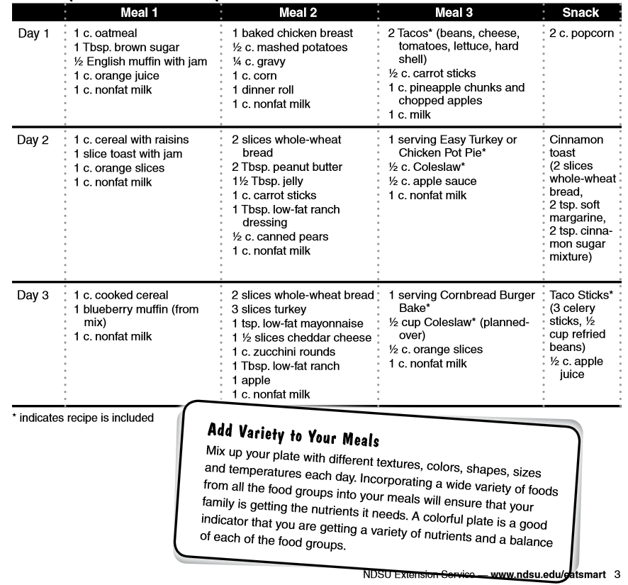 10 Year Old Diet Plan PrintableDietPlan