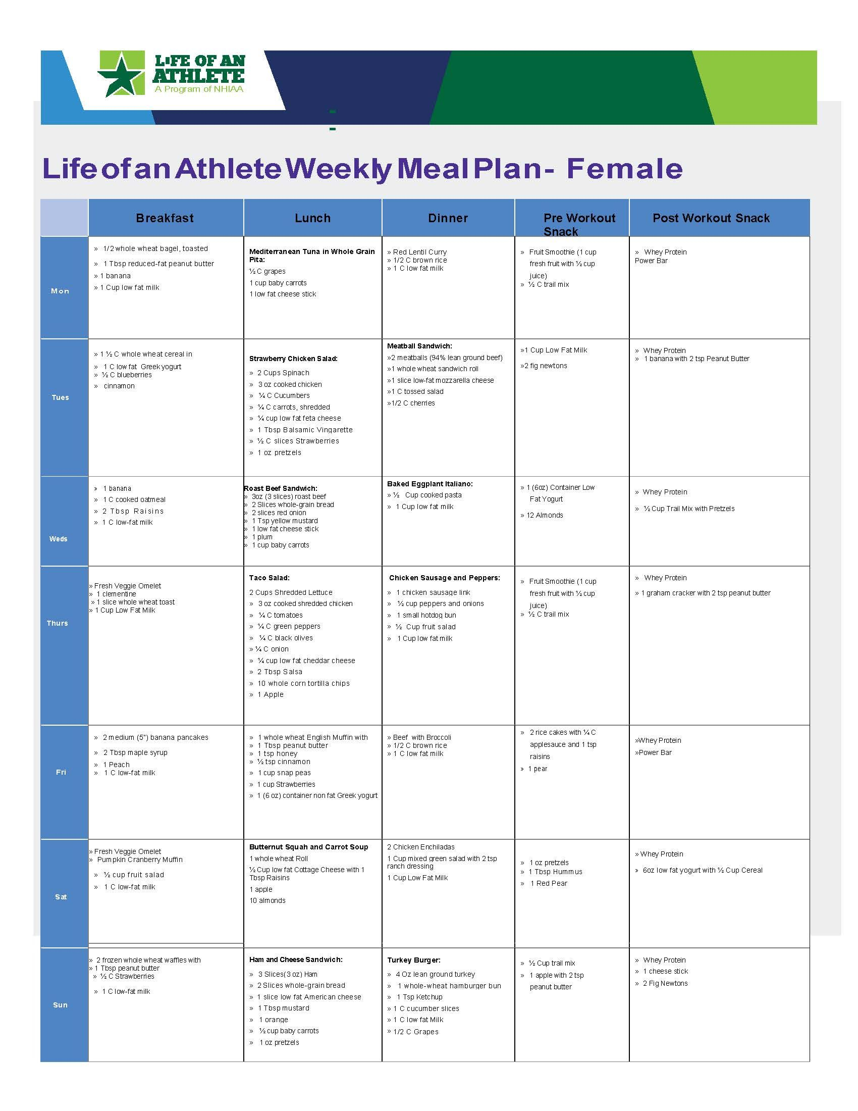 Pin On Weekly Meal Plans From Life Of An Athlete