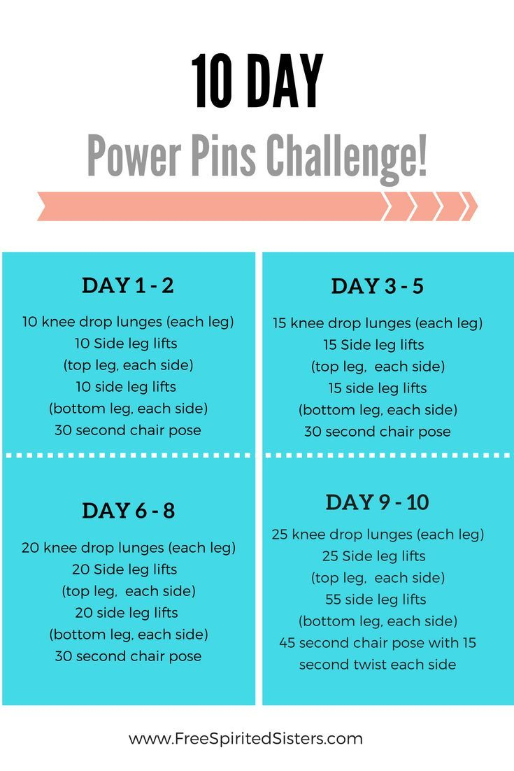 Power Pins Challenge 10 Day Workouts Workout Plan Fun