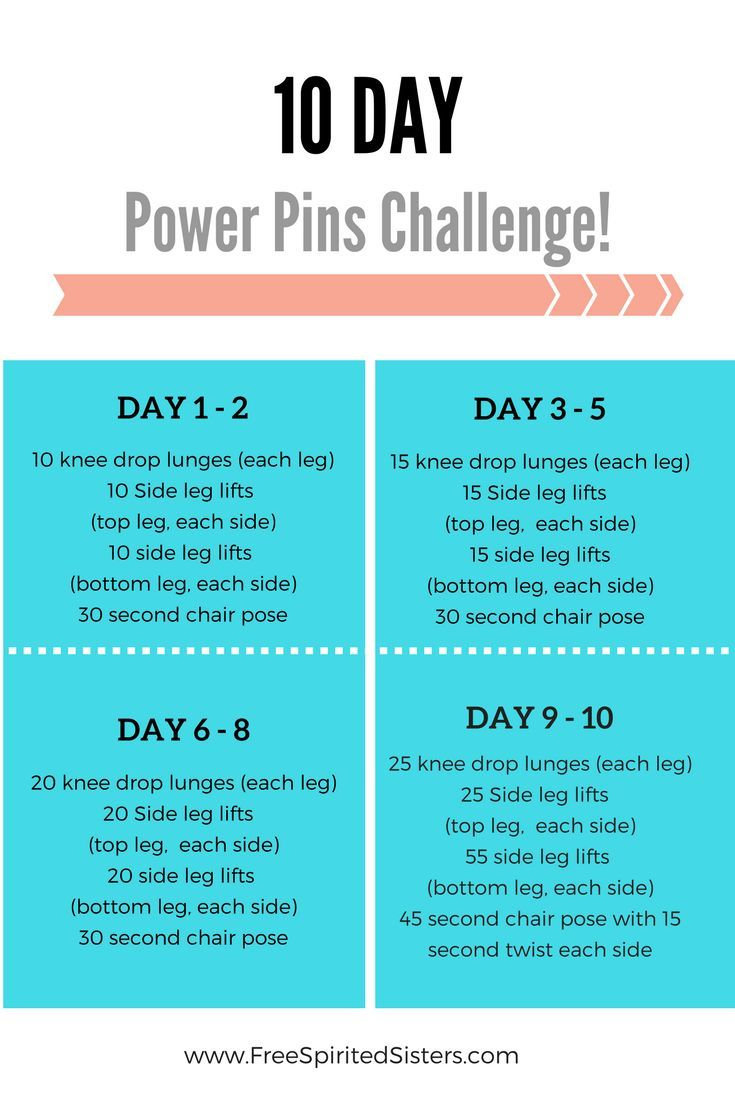 Power Pins Challenge 10 Day Workouts Workout Plan Fun 