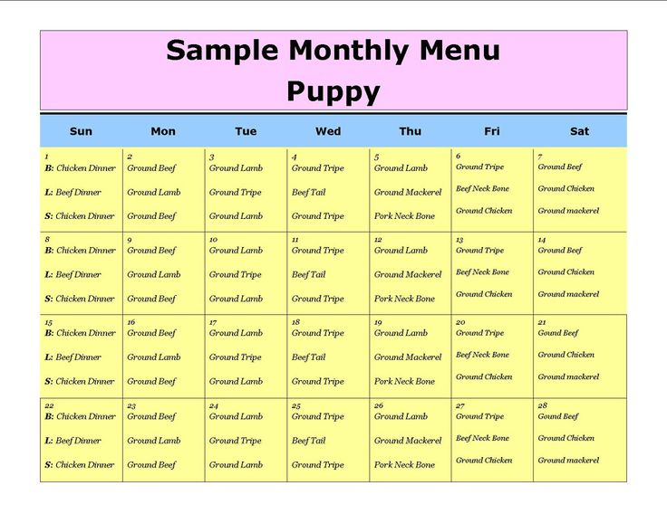 Sample Menu Totally Raw Natural Dog Food Dog Raw Diet 