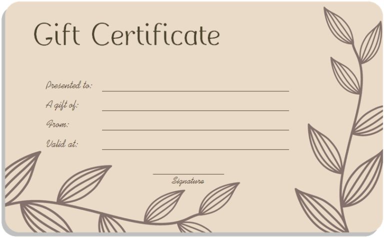 12 Free Gift Certificate Templates Examples Word Excel Formats