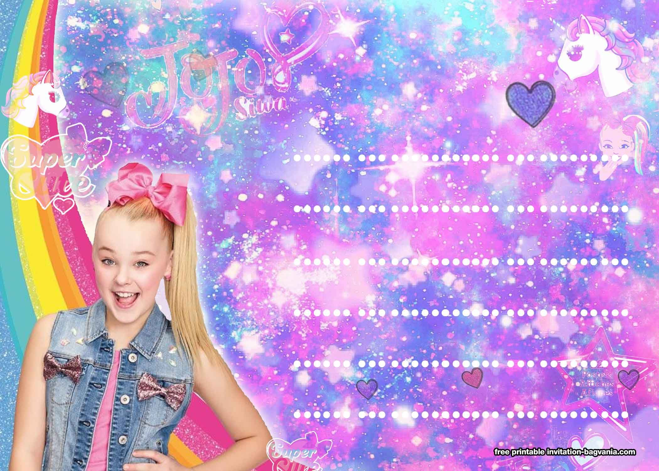 13 FREE Jojo Siwa Invitation Templates Jojo Siwa Birthday Printable 