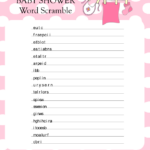 13 Free Printable Baby Shower Word Scramble Game Puzzles