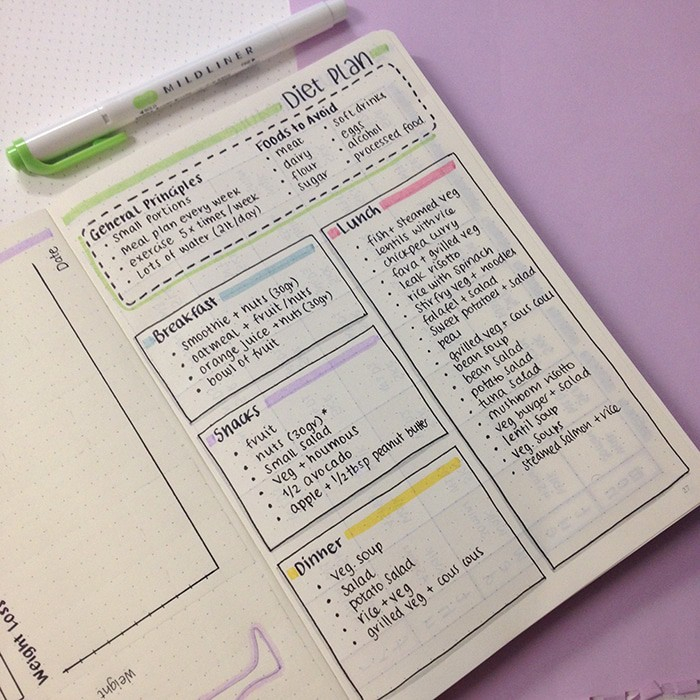 21 Creative Bullet Journal Meal Plan Ideas to Keep You Organized And 