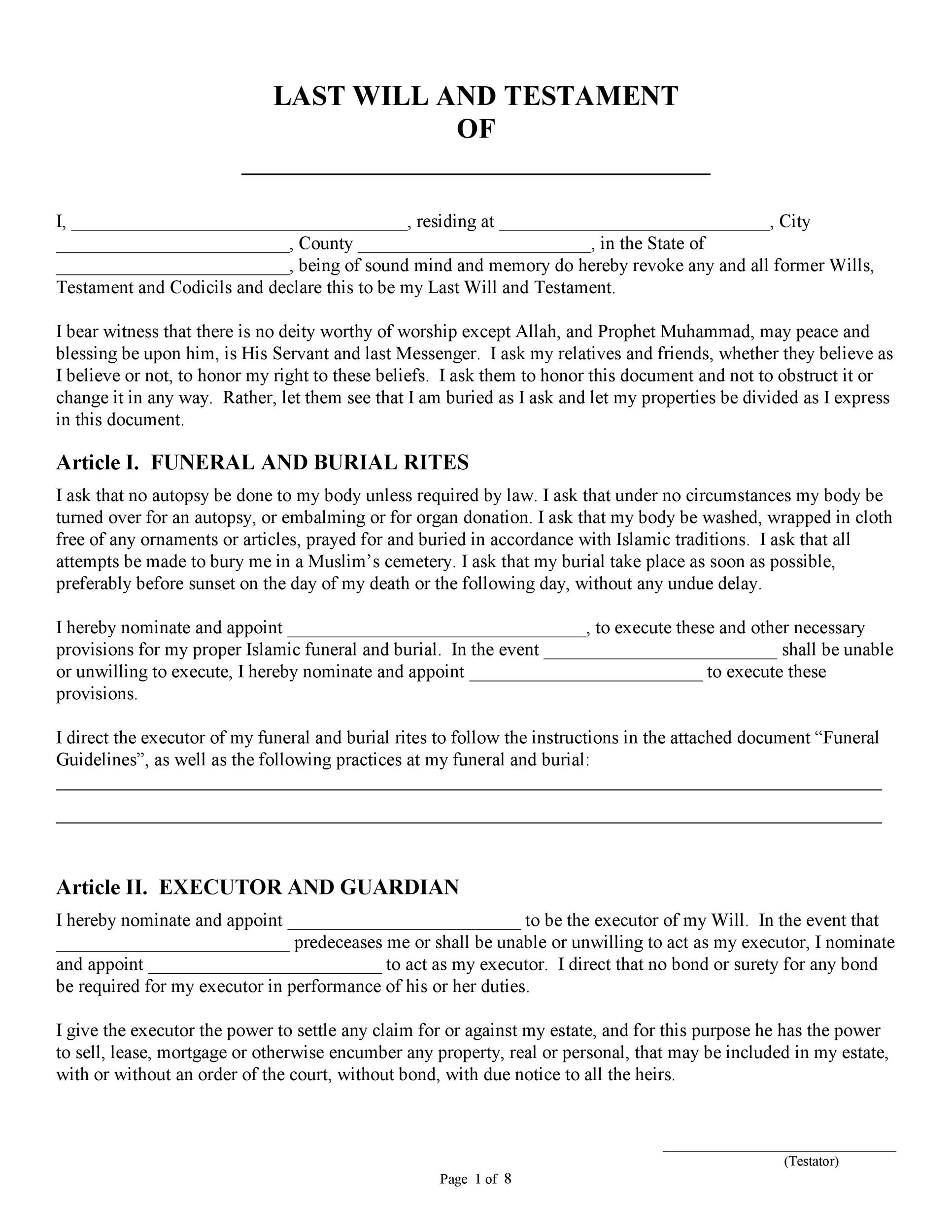 39 Last Will And Testament Forms Templates TemplateLab