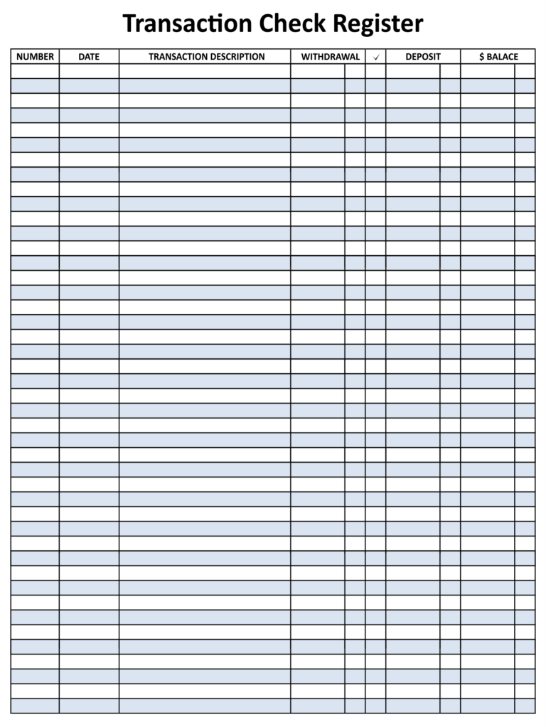 8 Best Free Printable Check Registers For Checkbooks Printablee