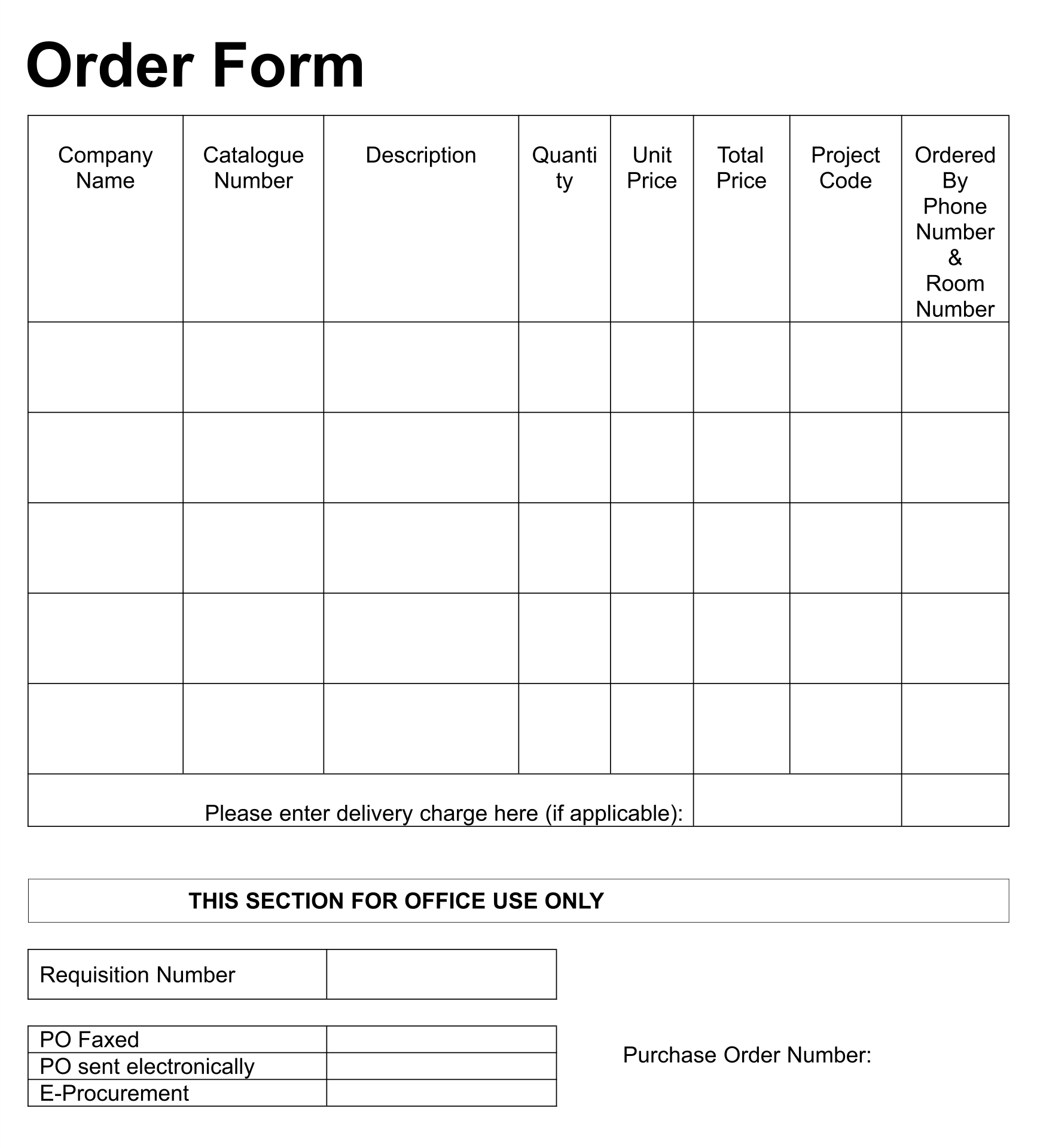 9 Best Free Printable Blank Order Forms Printablee