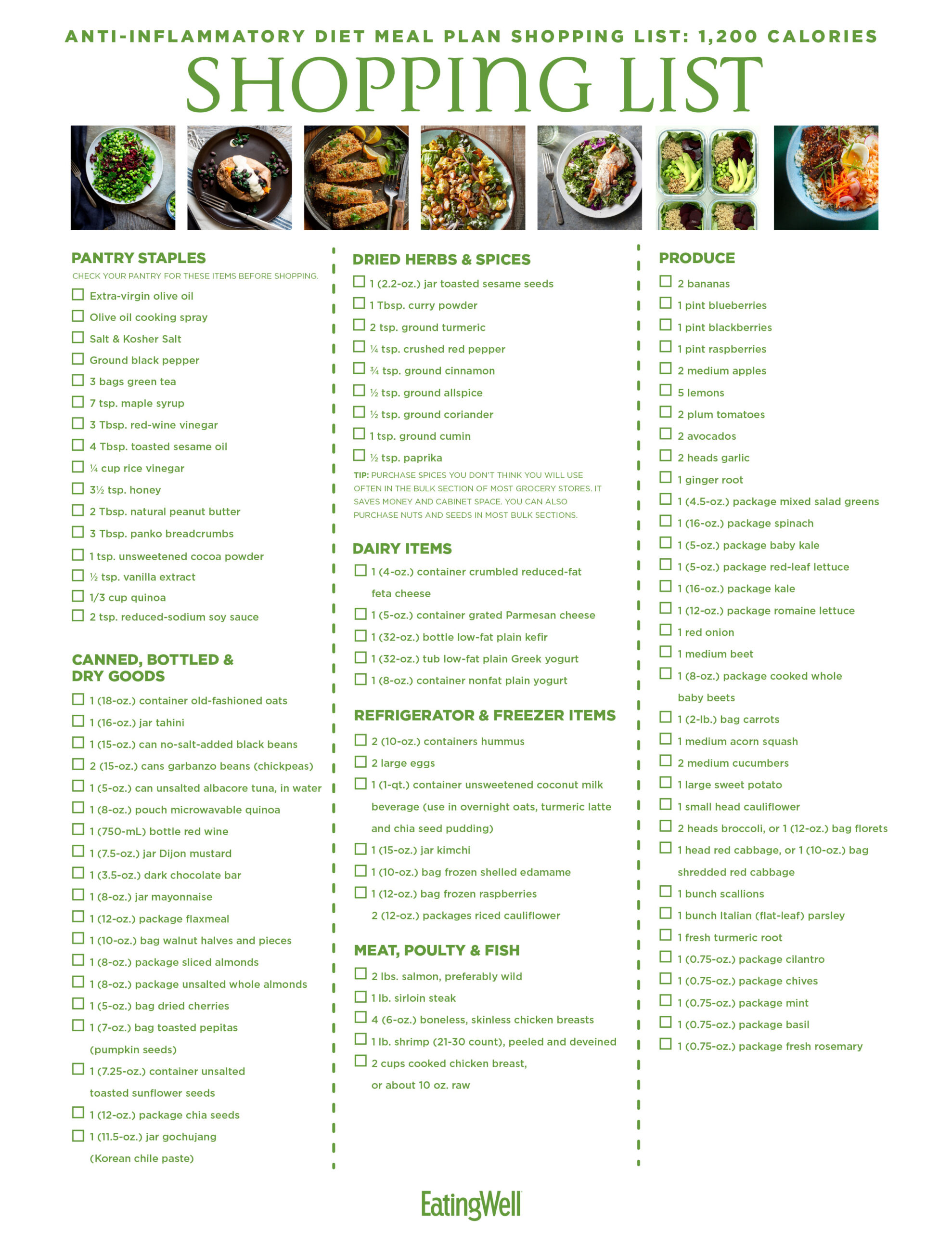 Anti Inflammatory Diet Meal Plan 1 200 Calories EatingWell