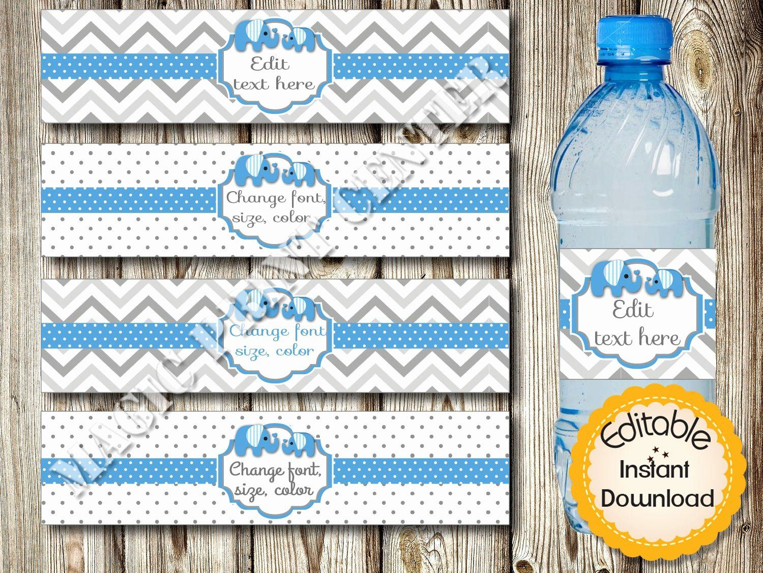 Baby Shower Water Bottle Labels Free Beautiful Editable Water Bottle 