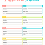 Back To School Password Tracker Password Tracker Password Printable